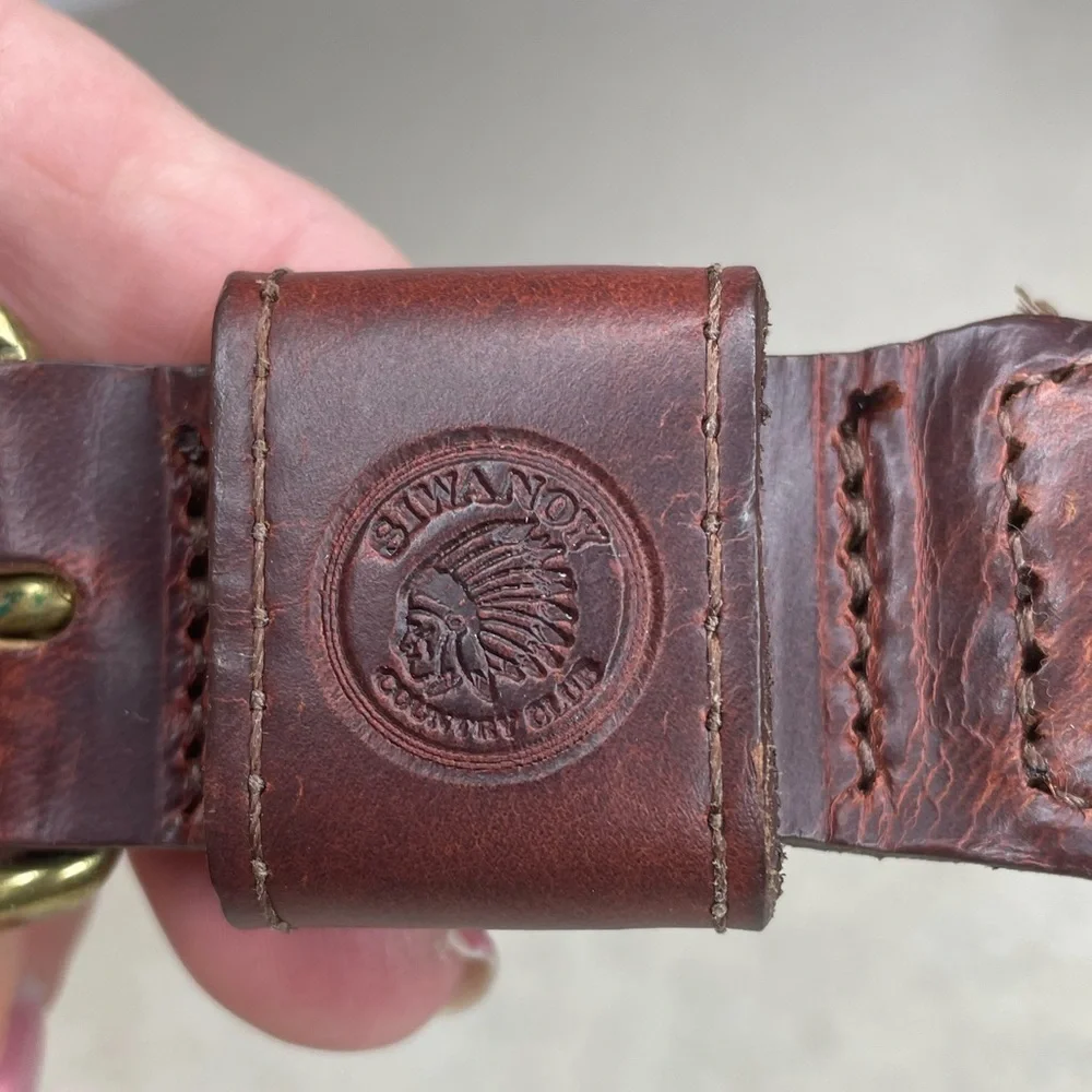 NWT Tan Braided Elastic Leather Trimmed Belt